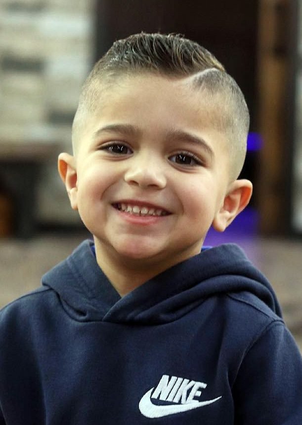 Hard Part with High Fade hairstyle for baby boy