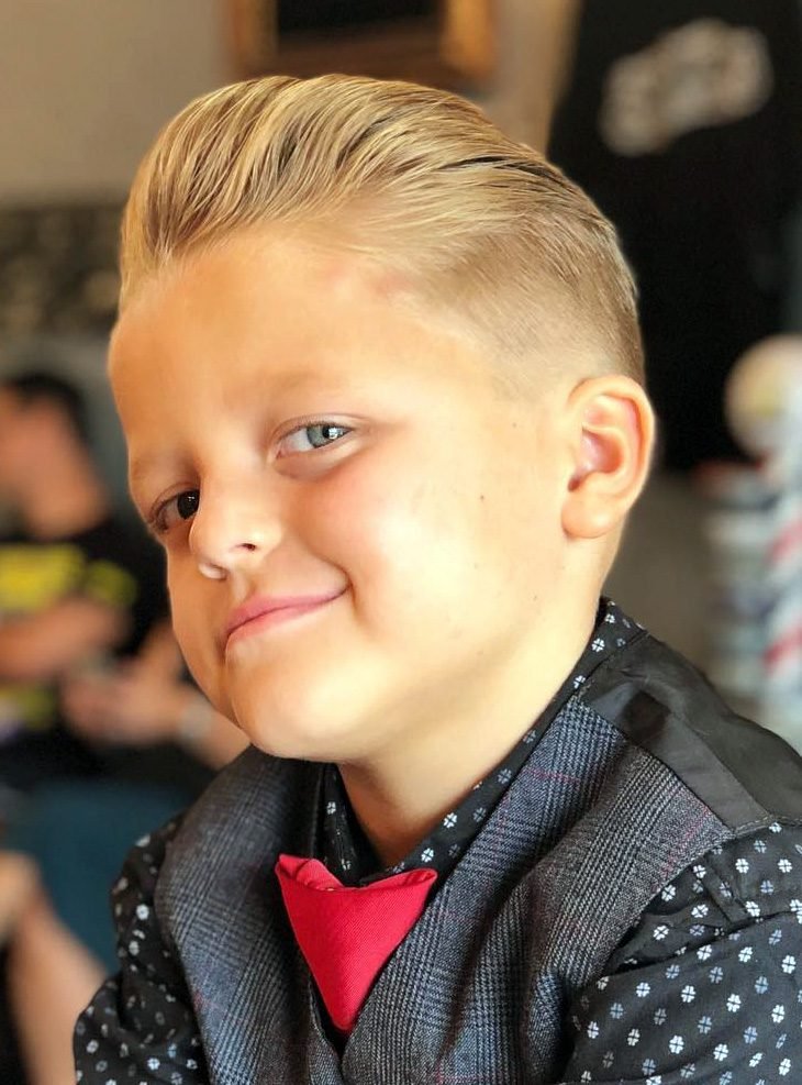 stylish mini pompadour baby boy hairstyle