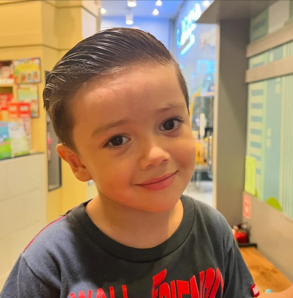 Neat Side Part hairstyle for baby boy