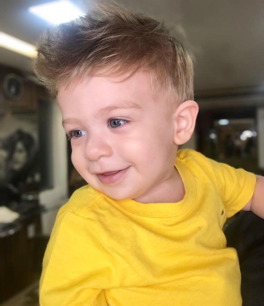 A little boy with Fluffy Textured Top hairstyle