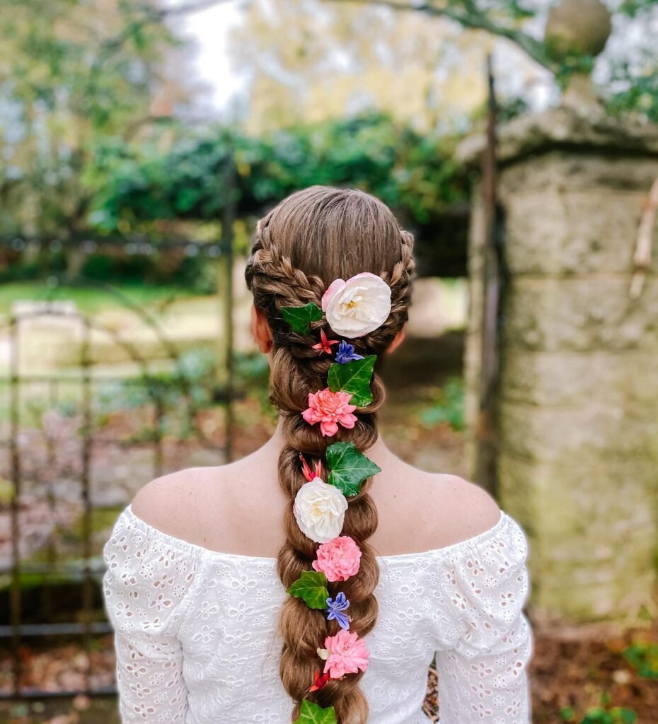 Garden Braid with Flowers