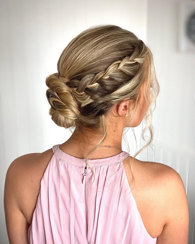Side Braided Low Bun