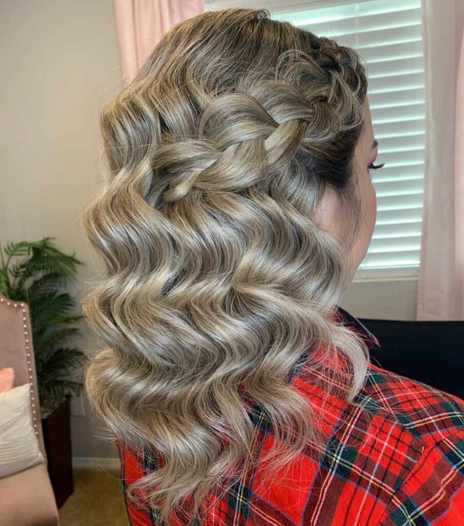 Side Braid with Glossy Waves