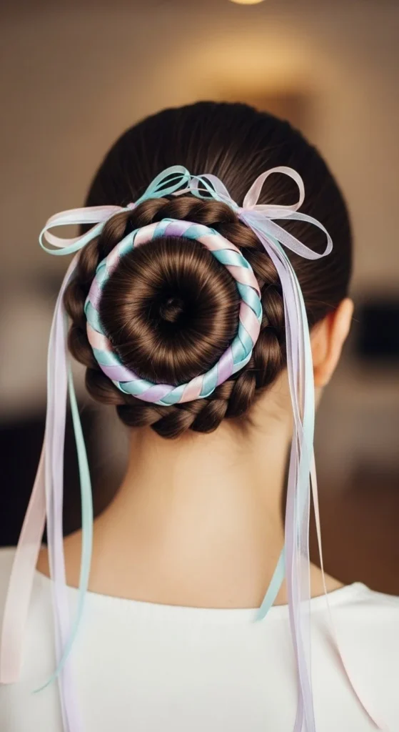 Braided Bun with Ribbons