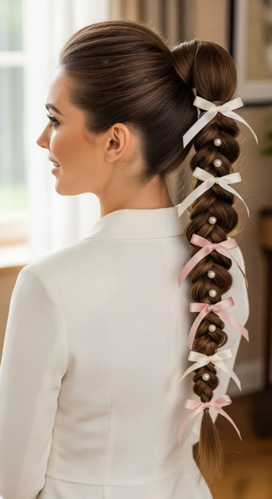 Braided Ponytail with Accessories