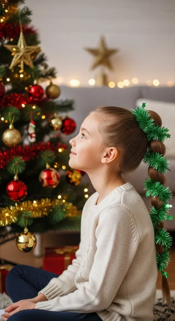 Braided Ponytail with Garland Wrap