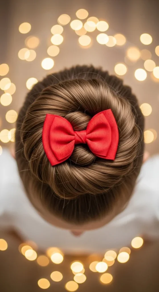 Christmas Bow Bun