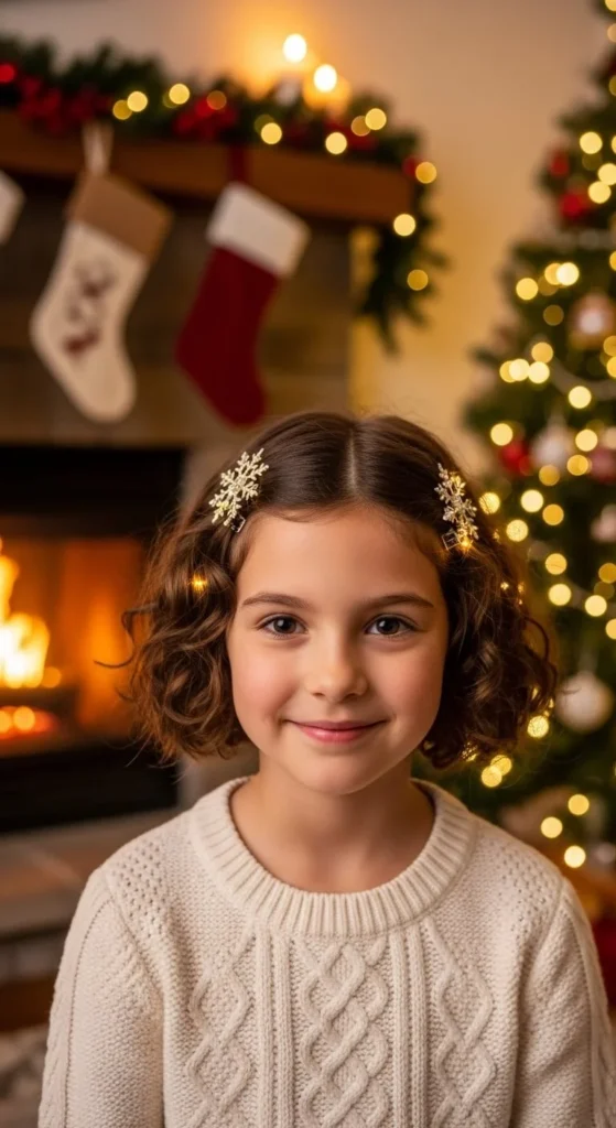 Curly Bob with Sparkly Clips