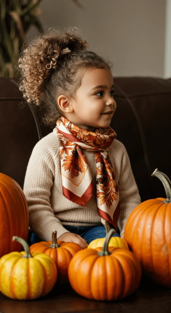 Curly Ponytail with Scarf