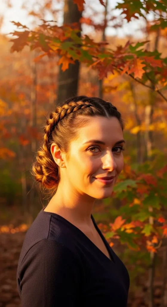 Dutch Pigtail Braids into Low Buns