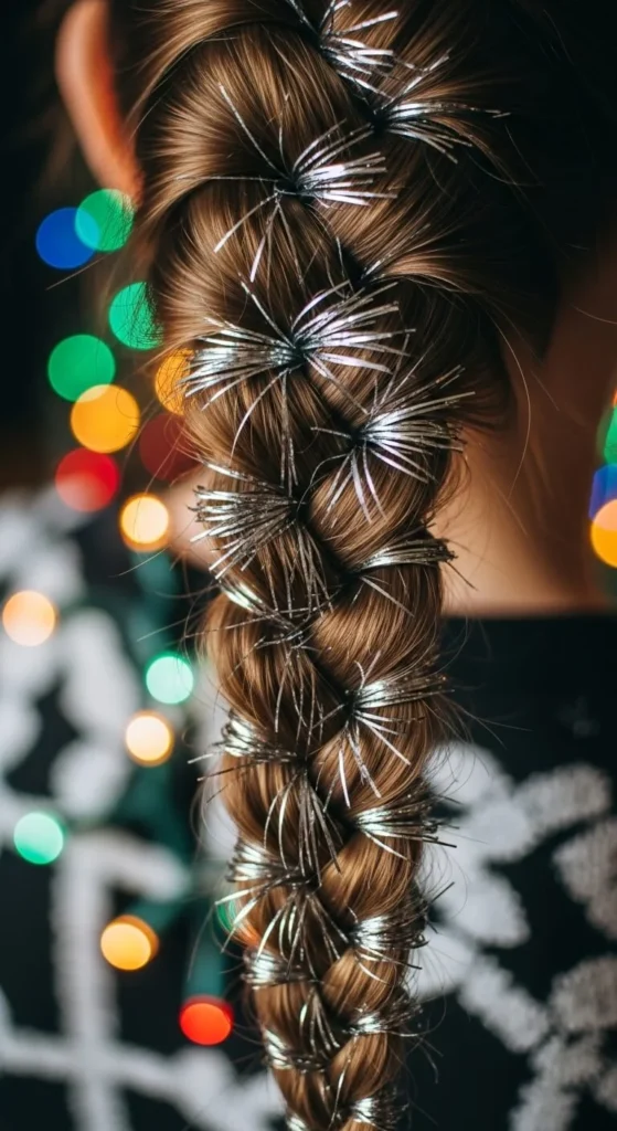 French Braid with Tinsel