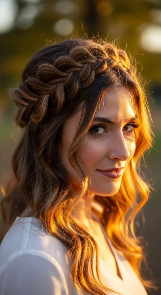 Half Up Braid Crown