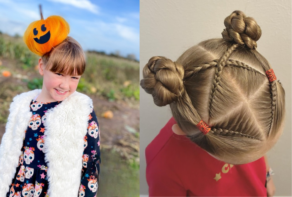 Halloween Bun Hairstyles for Kids