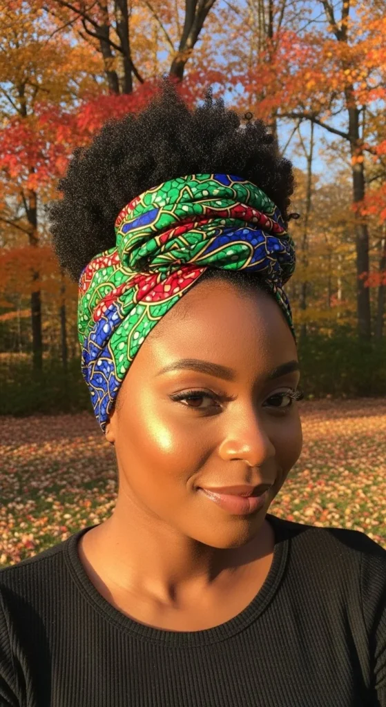 High Puff with Head Wrap 2