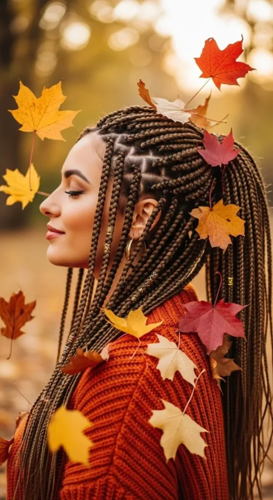 Jumbo Box Braids with Fall Beads