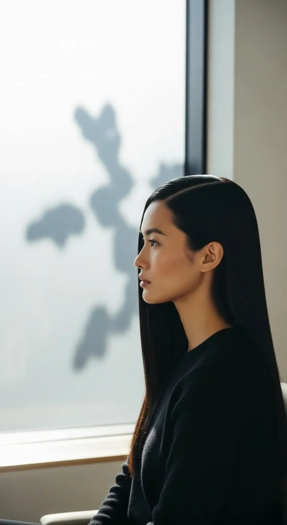 Long Straight Cut with Middle Part