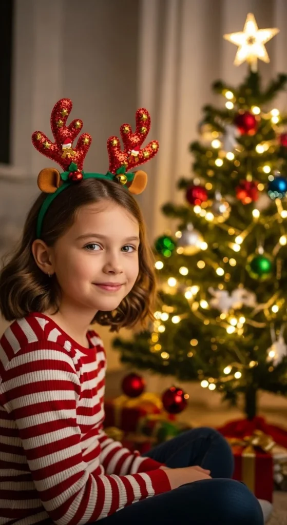 Loose Waves with Christmas Headband