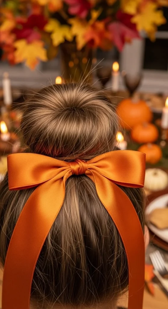 Messy Bun with Ribbon Tie