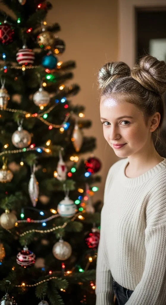 Mini Space Buns with Glitter 1