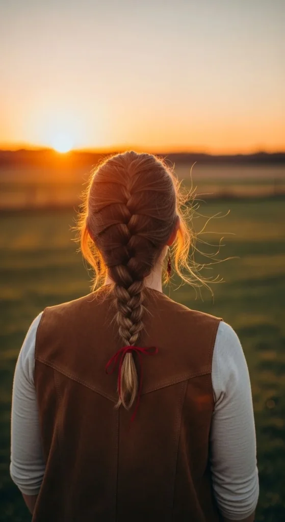 Side Braid with Ribbon
