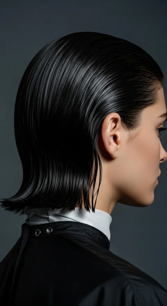 Sleek Back Wet Look