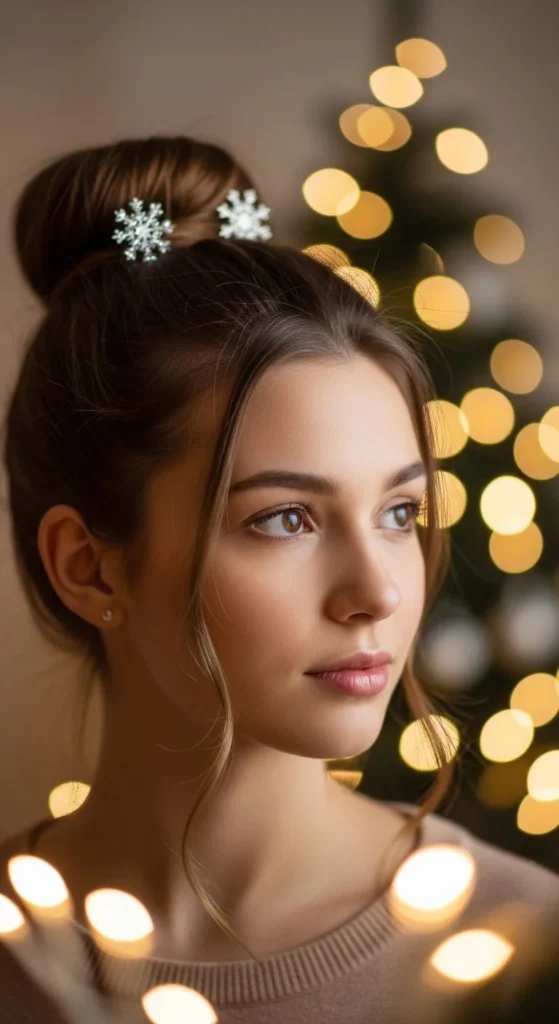 Sleek High Bun with Sparkly Pins