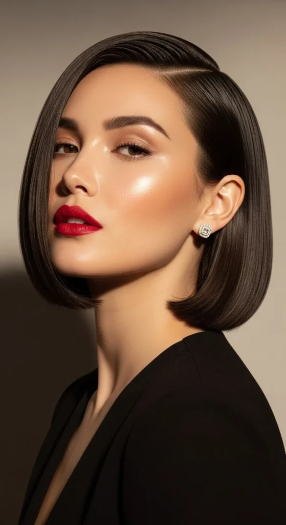 Sleek Side Part Bob