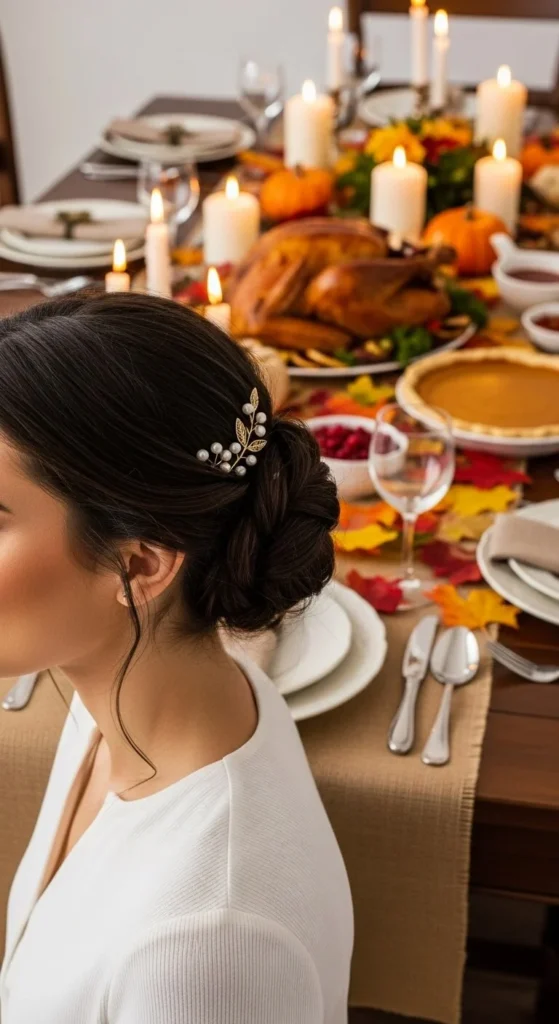Twisted Messy Bun with Hair Accessories 1