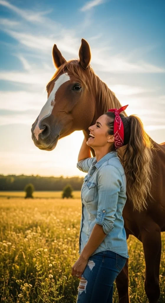 Wavy Ponytail with Bandana