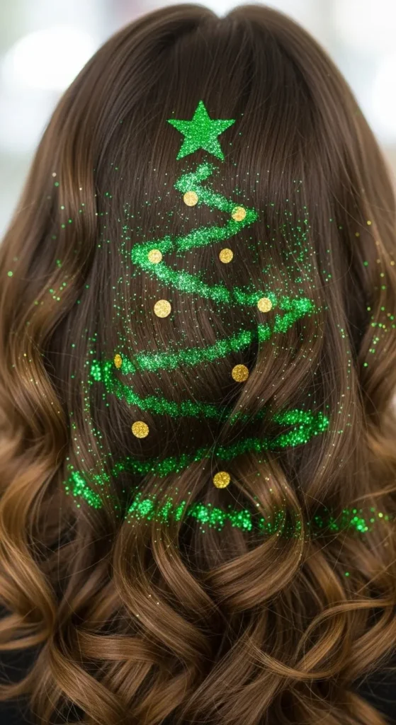 11. Glittery Tree Curls