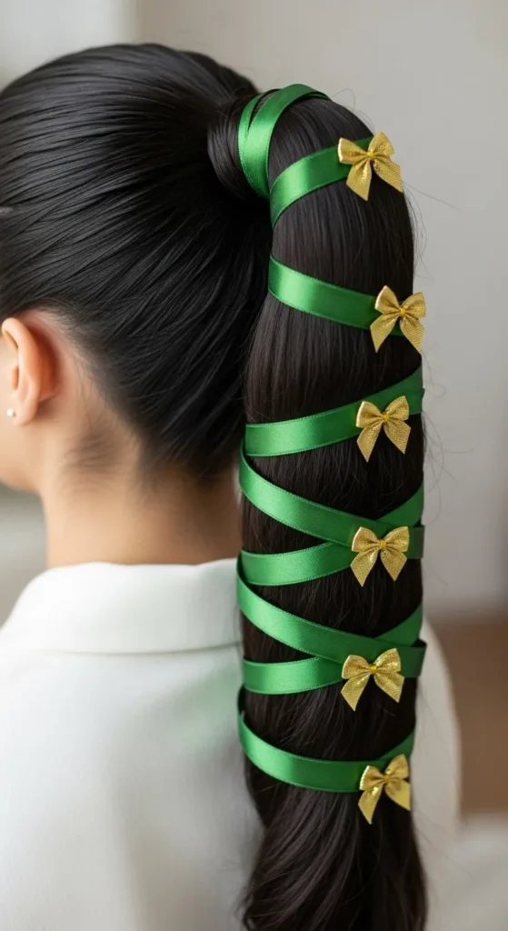 2. Ribbon Tree Ponytail